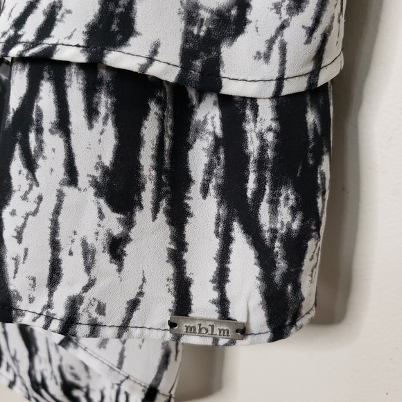 MBLM Tess Holiday Black & White Print Blouse 3X - Picture 3 of 6
